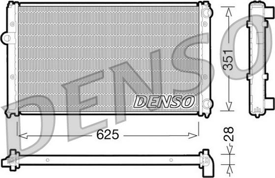 Denso DRM26001 - Радиатор, охлаждение двигателя autodnr.net