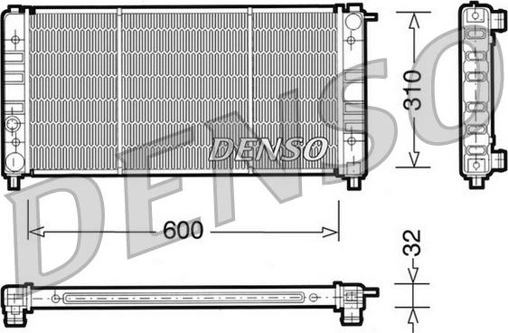 Denso DRM26002 - Радіатор, охолодження двигуна autocars.com.ua