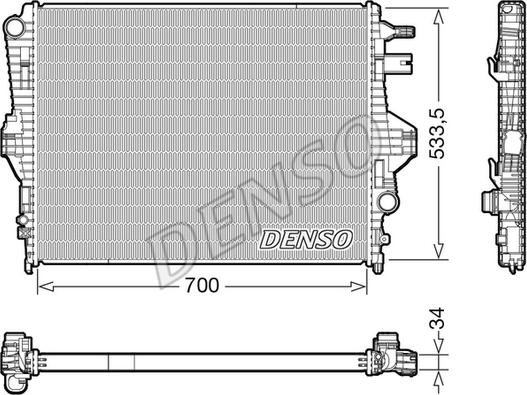 Denso DRM32050 - Радиатор, охлаждение двигателя avtokuzovplus.com.ua