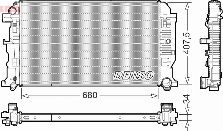 Denso DRM32053 - Радіатор, охолодження двигуна autocars.com.ua