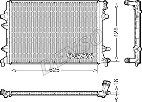 Denso DRM32054 - Радіатор, охолодження двигуна autocars.com.ua