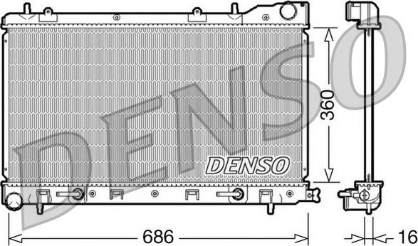 Denso DRM36001 - Радіатор, охолодження двигуна autocars.com.ua