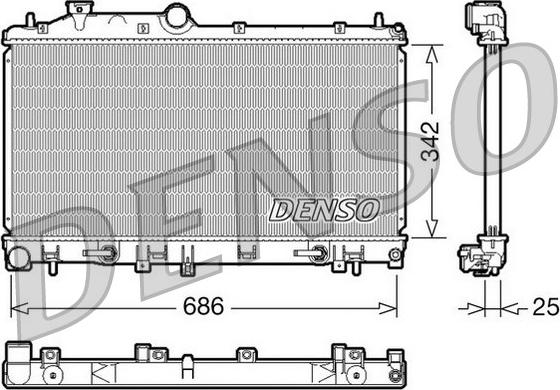 Denso DRM36005 - Радіатор, охолодження двигуна autocars.com.ua