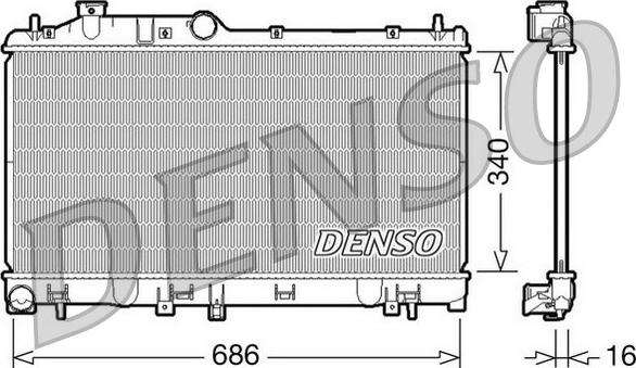 Denso DRM36007 - Радиатор, охлаждение двигателя avtokuzovplus.com.ua