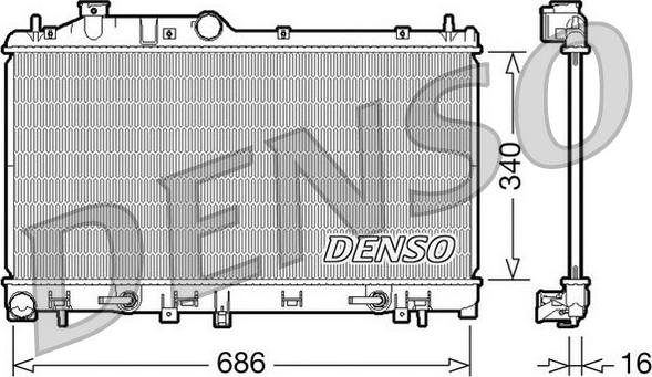 Denso DRM36008 - Радиатор, охлаждение двигателя autodnr.net
