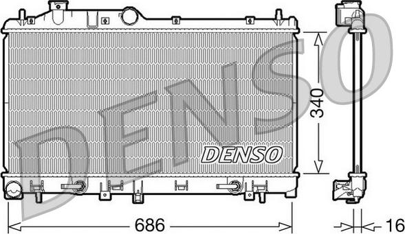 Denso DRM36008 - Радіатор, охолодження двигуна autocars.com.ua