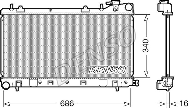 Denso DRM36017 - Радіатор, охолодження двигуна autocars.com.ua