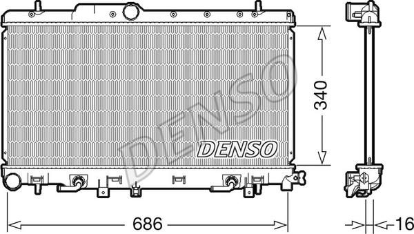 Denso DRM36018 - Радіатор, охолодження двигуна autocars.com.ua