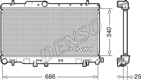 Denso DRM36019 - Радіатор, охолодження двигуна autocars.com.ua