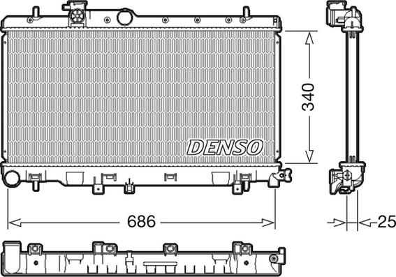 Denso DRM36020 - Радіатор, охолодження двигуна autocars.com.ua