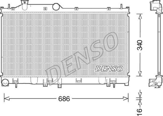 Denso DRM36021 - Радиатор, охлаждение двигателя avtokuzovplus.com.ua