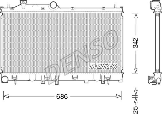 Denso DRM36022 - Радиатор, охлаждение двигателя avtokuzovplus.com.ua