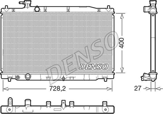 Denso DRM40050 - Радіатор, охолодження двигуна autocars.com.ua