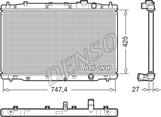 Denso DRM40052 - Радіатор, охолодження двигуна autocars.com.ua