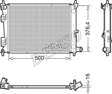Denso DRM41017 - Радиатор, охлаждение двигателя autodnr.net