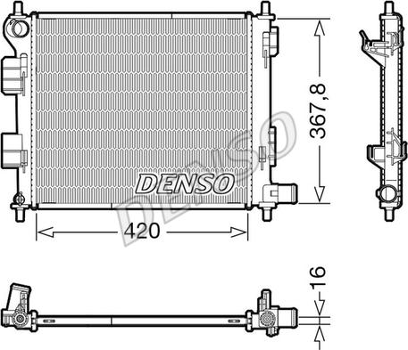 Denso DRM41022 - Радиатор, охлаждение двигателя avtokuzovplus.com.ua