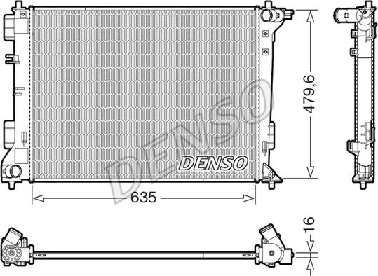 Denso DRM41028 - Радиатор, охлаждение двигателя avtokuzovplus.com.ua