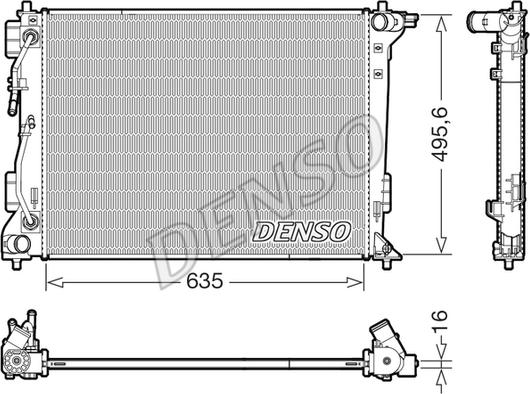 Denso DRM41036 - Радиатор, охлаждение двигателя avtokuzovplus.com.ua