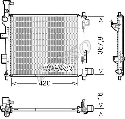 Denso DRM43005 - Радиатор, охлаждение двигателя avtokuzovplus.com.ua