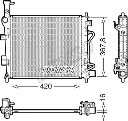 Denso DRM43007 - Радиатор, охлаждение двигателя avtokuzovplus.com.ua