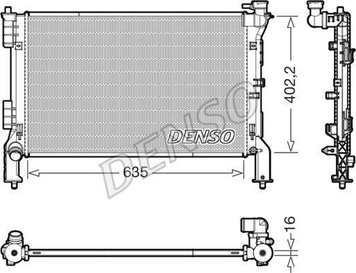 Denso DRM43012 - Радіатор, охолодження двигуна autocars.com.ua