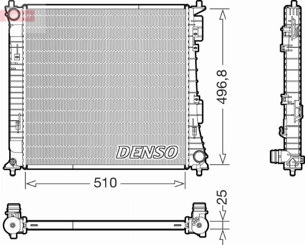 Denso DRM43017 - Радіатор, охолодження двигуна autocars.com.ua