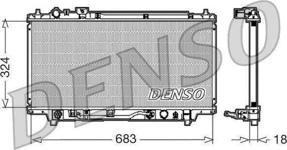 Denso DRM44001 - Радіатор, охолодження двигуна autocars.com.ua