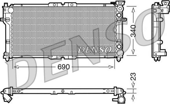 Denso DRM44004 - Радиатор, охлаждение двигателя avtokuzovplus.com.ua