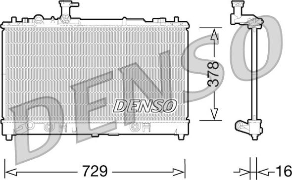 Denso DRM44026 - Радіатор, охолодження двигуна autocars.com.ua