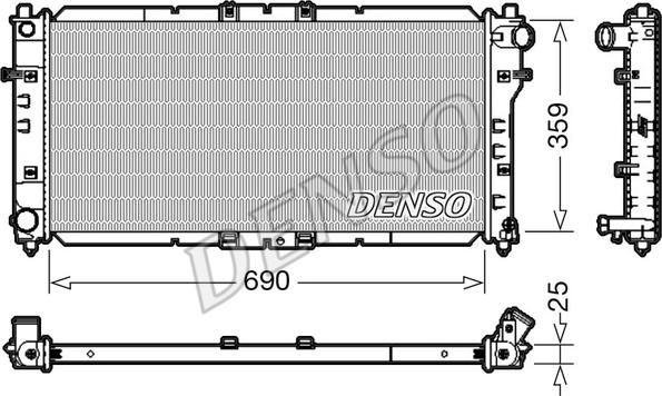 Denso DRM44030 - Радіатор, охолодження двигуна autocars.com.ua