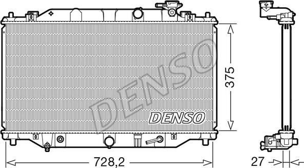 Denso DRM44044 - Радіатор, охолодження двигуна autocars.com.ua