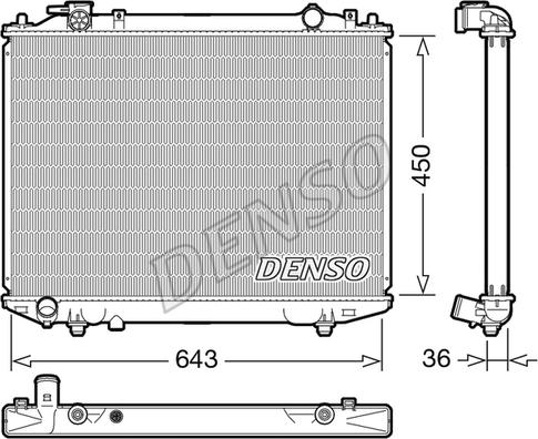 Denso DRM44047 - Радіатор, охолодження двигуна autocars.com.ua