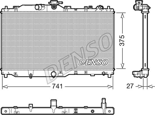 Denso DRM44050 - Радіатор, охолодження двигуна autocars.com.ua