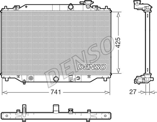 Denso DRM44051 - Радіатор, охолодження двигуна autocars.com.ua