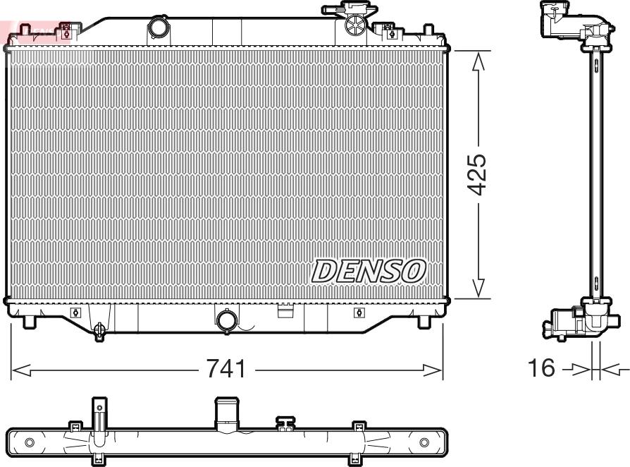 Denso DRM44053 - Радиатор, охлаждение двигателя avtokuzovplus.com.ua