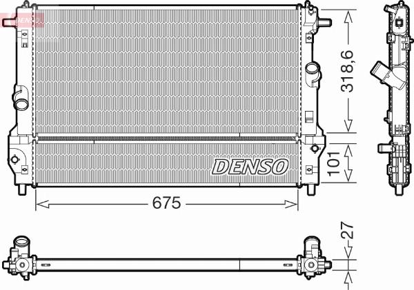 Denso DRM44055 - Радіатор, охолодження двигуна autocars.com.ua