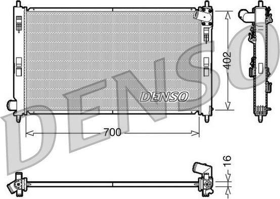 Denso DRM45023 - Радиатор, охлаждение двигателя autodnr.net