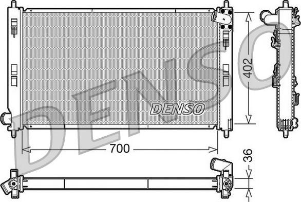 Denso DRM45029 - Радіатор, охолодження двигуна autocars.com.ua