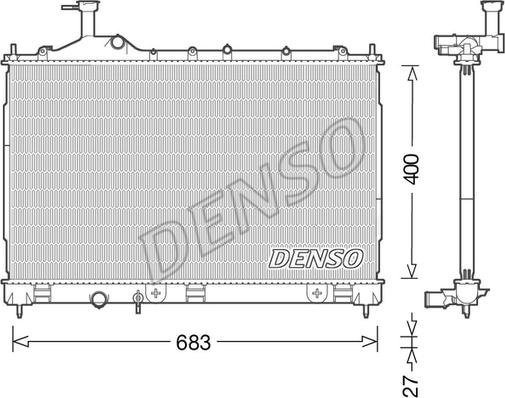 Denso DRM45038 - Радіатор, охолодження двигуна autocars.com.ua