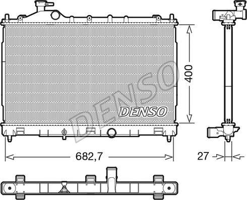 Denso DRM45058 - Радіатор, охолодження двигуна autocars.com.ua