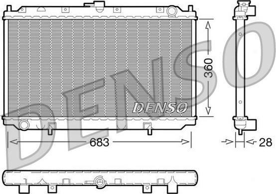 Denso DRM46010 - Радіатор, охолодження двигуна autocars.com.ua