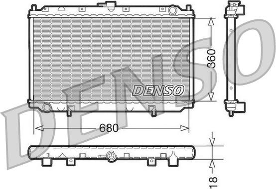 Denso DRM46011 - Радіатор, охолодження двигуна autocars.com.ua