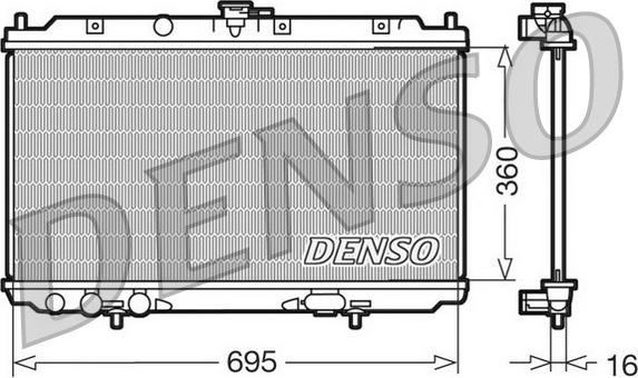 Denso DRM46012 - Радіатор, охолодження двигуна autocars.com.ua