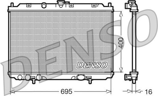 Denso DRM46013 - Радиатор, охлаждение двигателя avtokuzovplus.com.ua