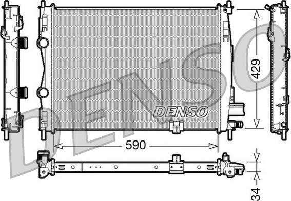 Denso DRM46018 - Радіатор, охолодження двигуна autocars.com.ua