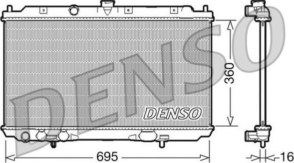 Denso DRM46025 - Радиатор, охлаждение двигателя avtokuzovplus.com.ua