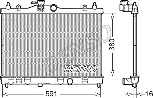 Denso DRM46040 - Радіатор, охолодження двигуна autocars.com.ua