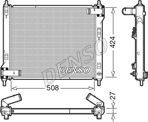 Denso DRM46043 - Радиатор, охлаждение двигателя avtokuzovplus.com.ua