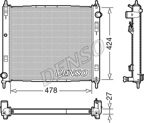 Denso DRM46044 - Радиатор, охлаждение двигателя avtokuzovplus.com.ua