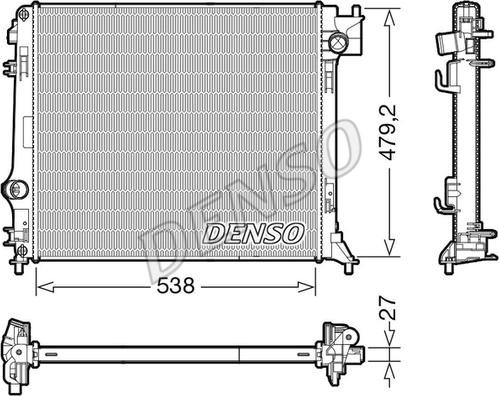 Denso DRM46064 - Радіатор, охолодження двигуна autocars.com.ua